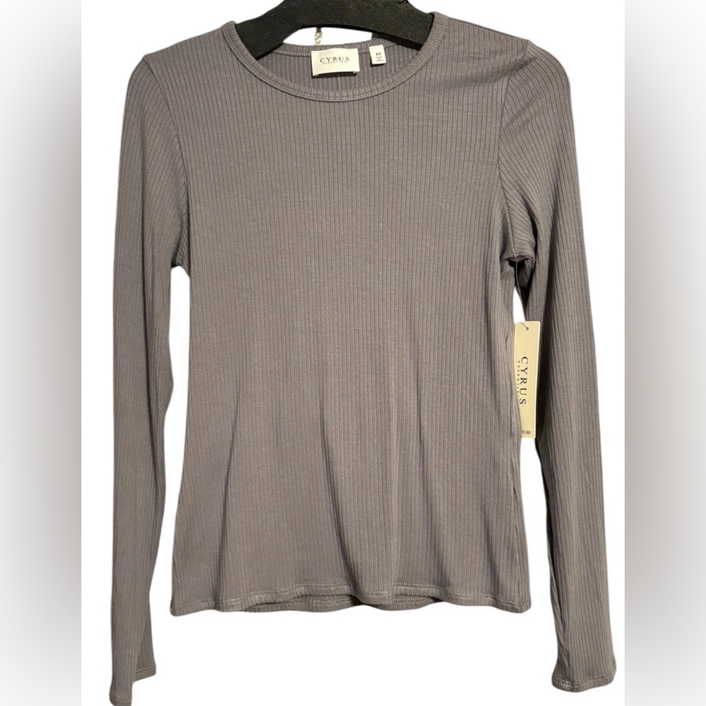 Cyrus Grey Women’s Ribbed Long Sleeve Tee